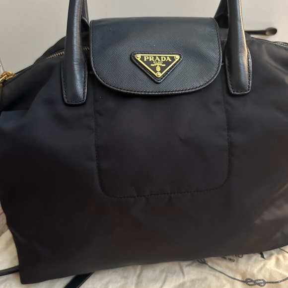 Prada Tessuto Nylon Bag Tote with straps in dark blue - Picture 3 of 7
